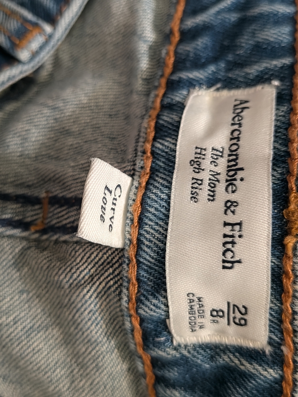 Abercrombie & Fitch Light Wash Distressed Mom Jeans - Curve Love - Picture 11 of 12